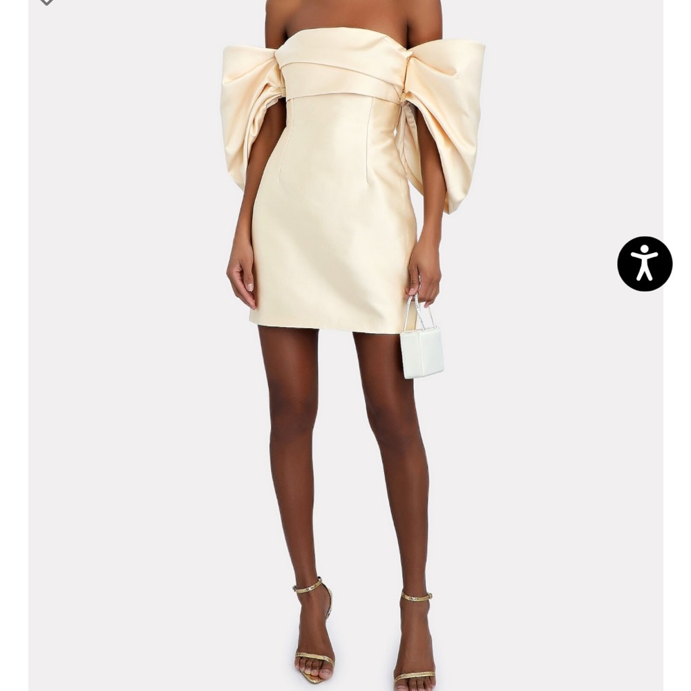 Solace London Elina Off-The-Shoulder Duchesse Satin Mini Dress